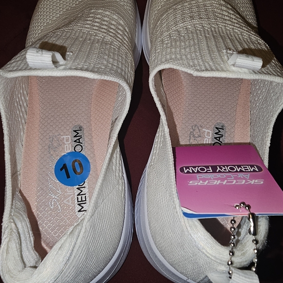 Skechers Women's White Slip-On Sneakers - Picture 12 of 16